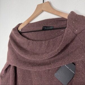 NWT Fabiana Filippi Cowl Neck Sweater, Brown, size M
